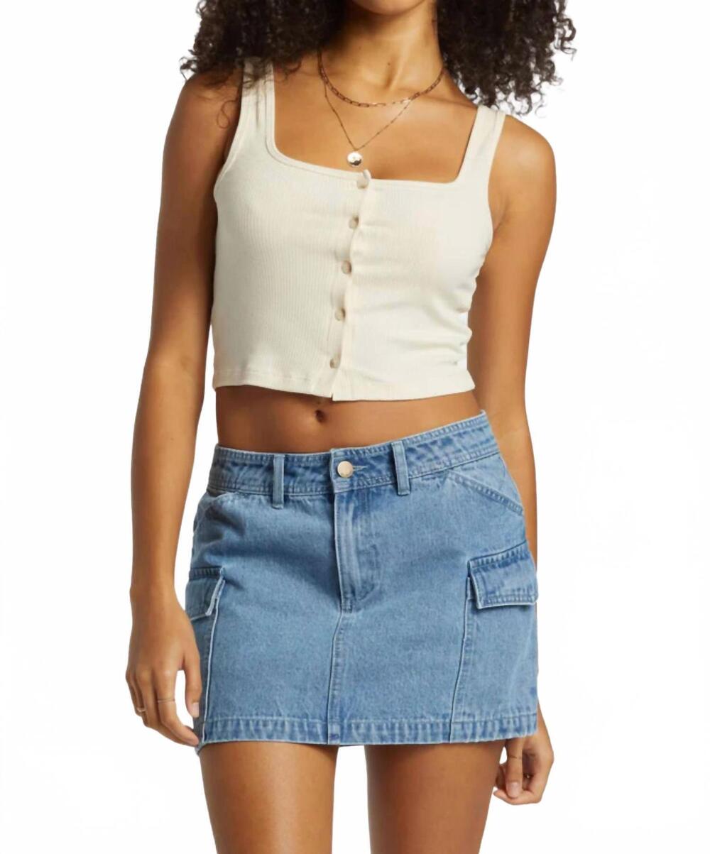 NEW BILLABONG hilary cargo skirt in medium blue